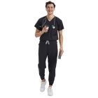 Male Jogger Scrubs in Black