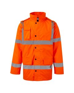 Warrior hi vis motorway jacket conforms to EN471 Class 3 standard