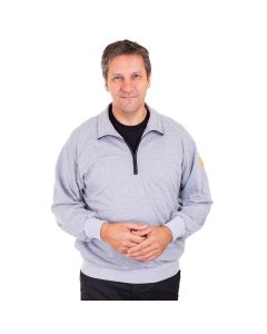 Our ESD fleece jacket in this light grey fabric looks great with the branding of a logo. Contact us for details.