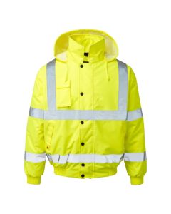 The Warrior Hi-Vis Yellow Bomber Jacket is manufactured to EU Standards EN471:Class 3