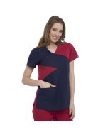 Striking navy and red scrubs top. Limited stock so don't hesitate to pick up a bargain.