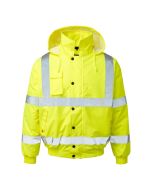 The Warrior Hi-Vis Yellow Bomber Jacket is manufactured to EU Standards EN471:Class 3