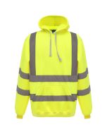 Anti-pill single jersey knitted soft feel fabric hi-vis hoodie